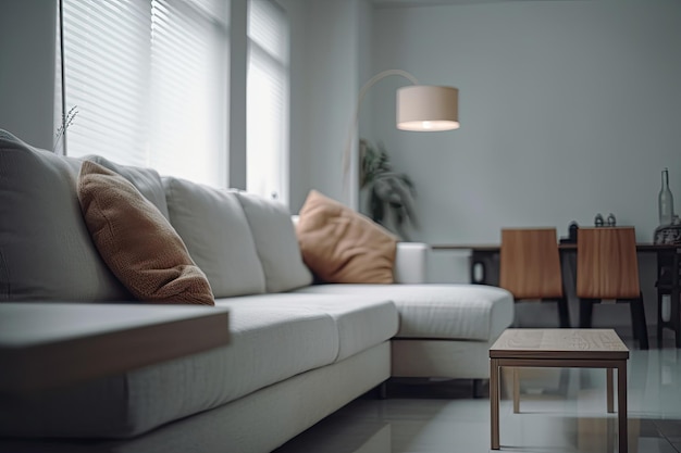 Gezellige woonkamer met comfortabel meubilair en een salontafel Generative AI
