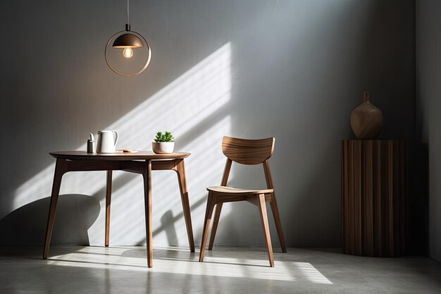 Gezellige woonkamer met stoelen en een tafel Generative AI