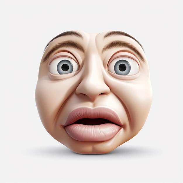 Gezicht met Hand Over Mouth emoji op witte achtergrond hoog