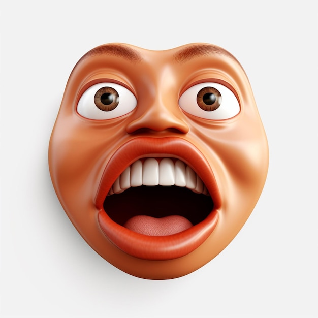 Gezicht met Open Mouth emoji op witte achtergrond hoge kwaliteit