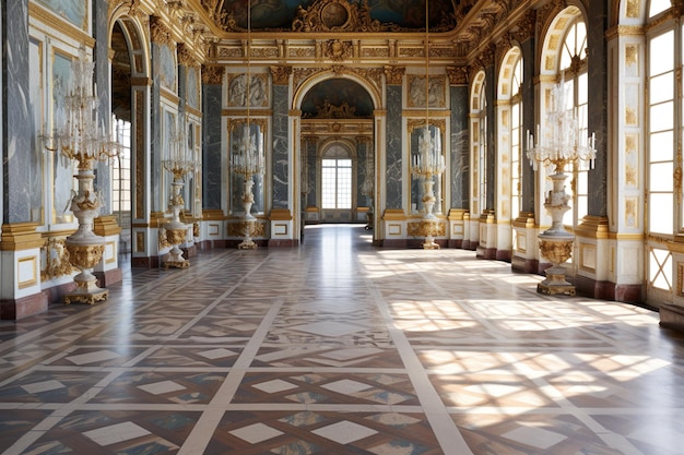 Gezicht op capitole of stadhuis is het gemeentelijk administratiepaleis van versailles AI gegenereerd