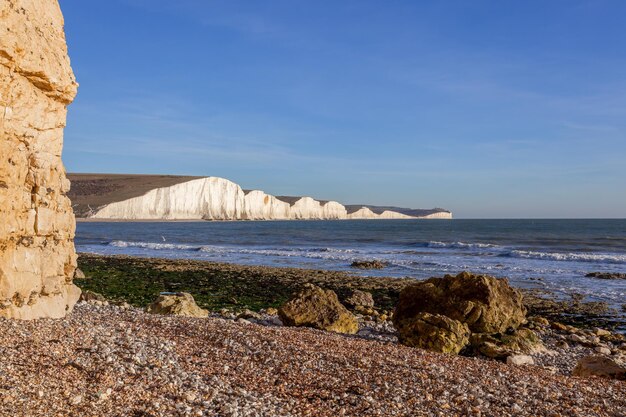 Gezicht op de Seven Sisters van Hope Gap