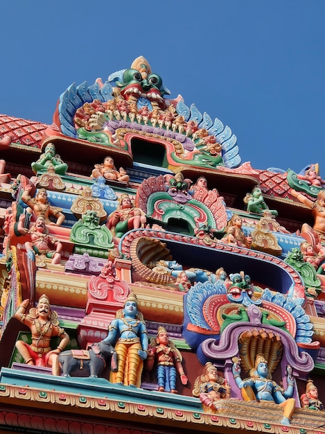 Gezicht op de Sri Ranganathar Swamy-tempel in Srirangam Trichy