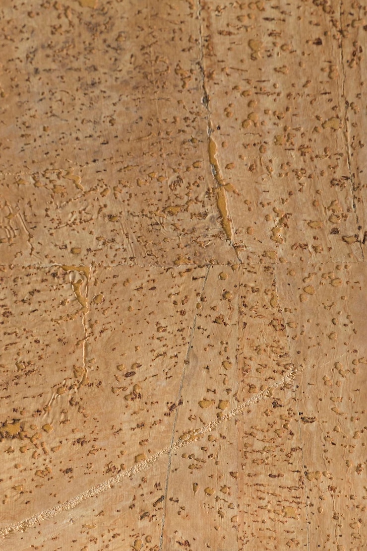 Gezicht op een kurktextuur ambachten met natuurlijke materialen