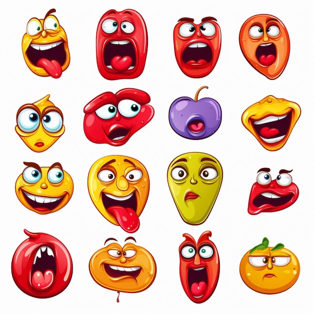 Gezichten met Tongue Emojis 2d cartoon vector illustratie
