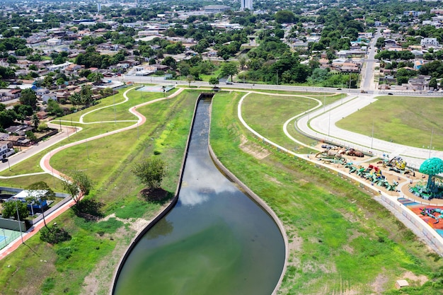 Gezichtspunt van White River Park in Boa Vista Roraima Noord-Brazilië