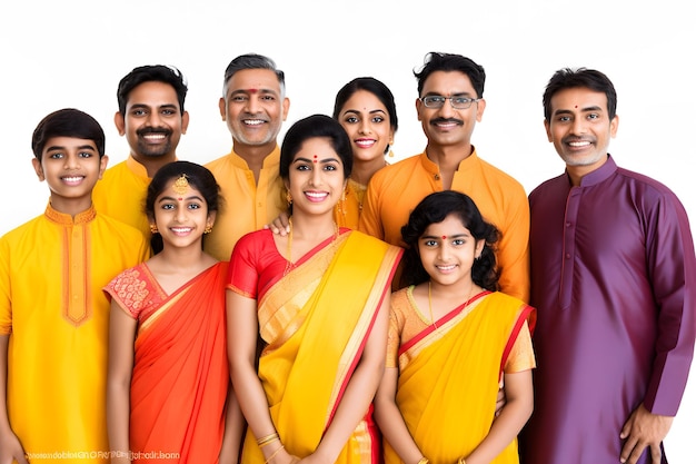 Gezinsportretten van een Indiase familie met hun kinderen