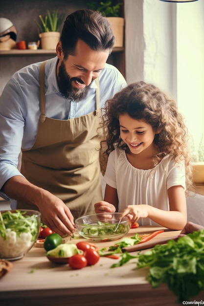 Gezinswelzijn in actie Ouders en kinderen koken samen op de Nationale Dag van de Gezondheid van het Kind