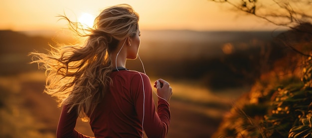 Gezonde Aziatische vrouw loopt buiten Fitness meisje loopt Vrouw oefent in het openluchtpark