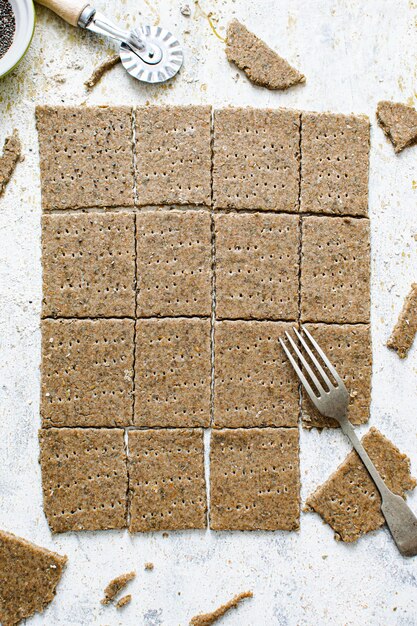 Gezonde biologische roggecrackers met pit