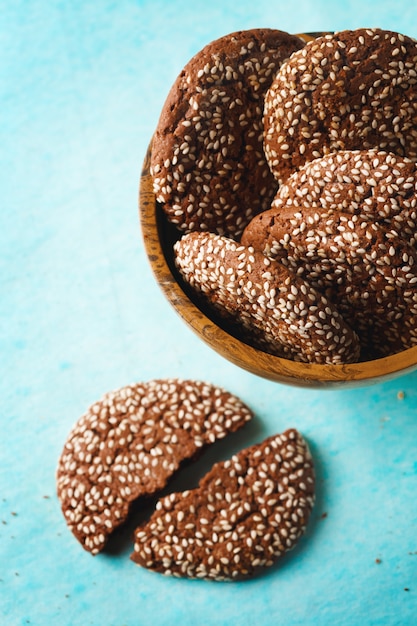 Gezonde Chocolade Knapperige Koekjes Met Sesam