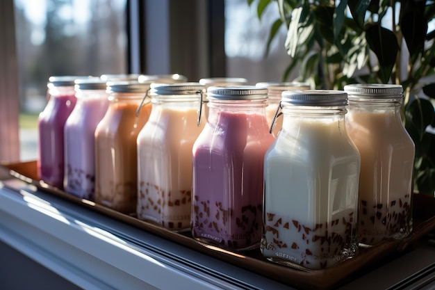 gezonde drank vol vitaminen en voedingsstoffen uit fermentatie food fotografie