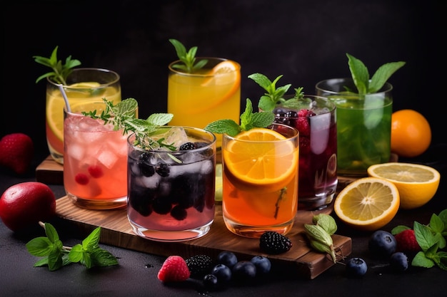 Gezonde drankjes en cocktails AI gegenereerd