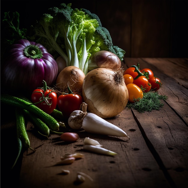 gezonde groenten op houten tafel