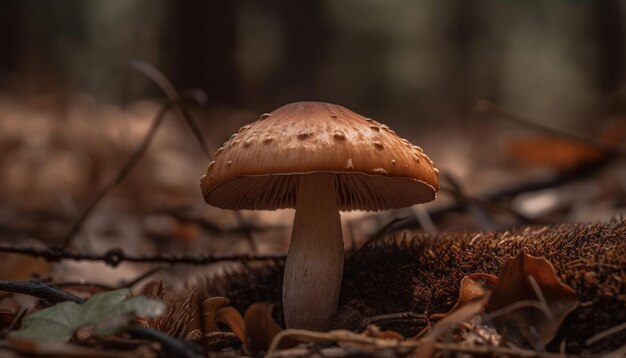 Gezonde herfstmaaltijd Biologische paddenstoelendelicatesse gegenereerd door AI