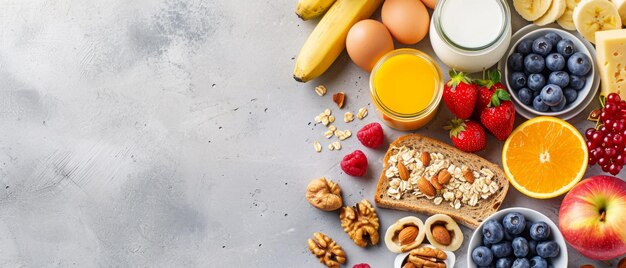 Foto gezonde ingrediënten voor het ontbijt