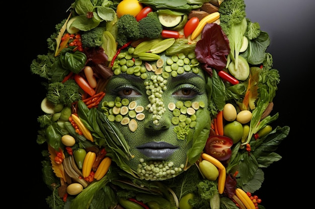 Foto gezonde mensen salade voedsel vrouw