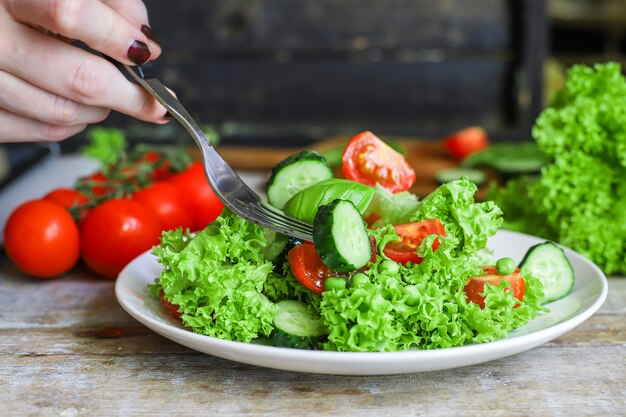 Gezonde salade bladeren mix groenten