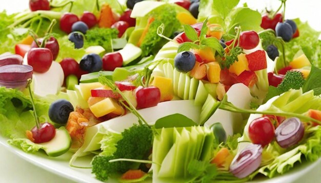 gezonde salade geworpen 8K behang Stock Fotografie Beeld