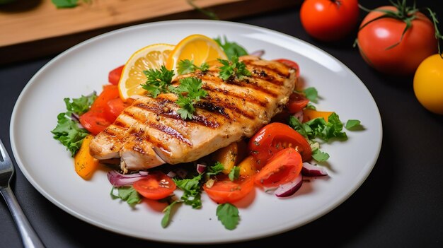 Gezonde stevige salade van tonijn en foto's van het gezonde maaltijdmenu