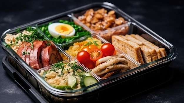 Foto gezonde voeding in lunchboxen catering