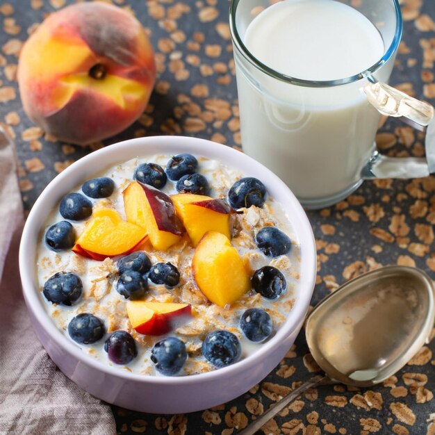 Gezonde voeding menu haver met melk Gezond eten