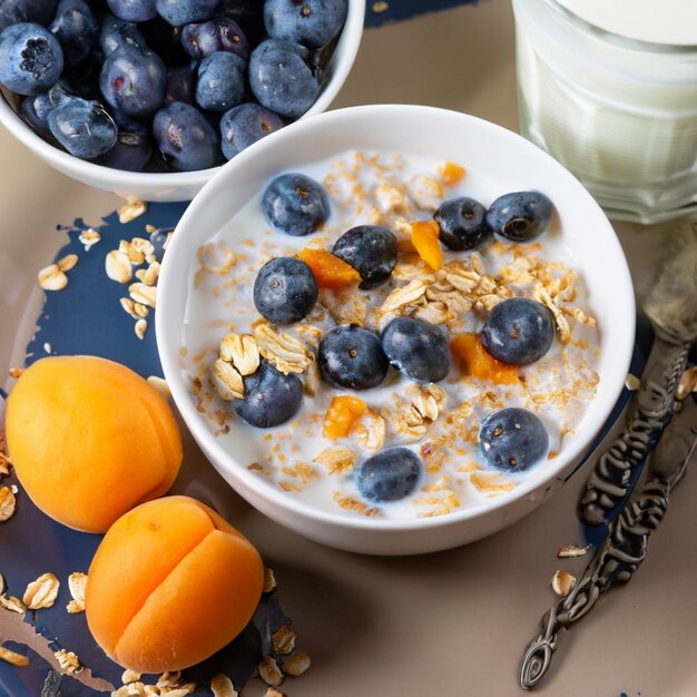 Gezonde voeding menu haver met melk Gezond eten