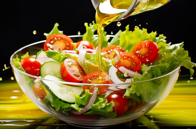 gezondheidsvoordelen van gezonde salade in de stijl van nauwkeurige detaillering soepele en glanzende generatieve AI