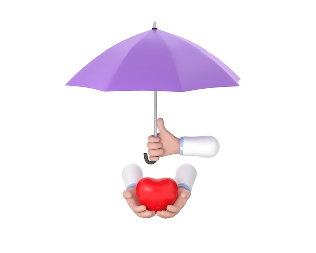 Gezondheidszorg verbindingsconcept Bescherming gezondheidszorg medische arts met een paarse paraplu