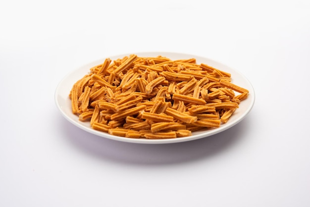 Gezouten Soja Sticks is een Indiase namkeen snacks die met de hand is gemaakt