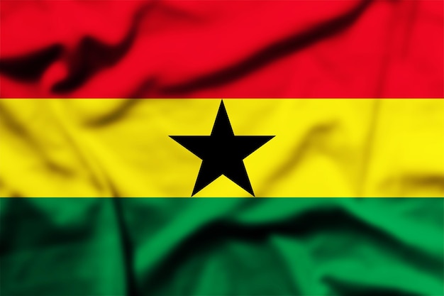 Ghana Flag Wave Close Up