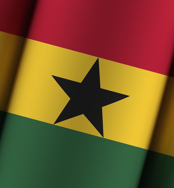 Ghana vlag dramatische achtergrond vol