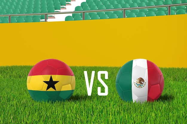 Гана против Мексики на стадионе