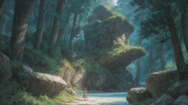 Ghibli Style Magical Forest