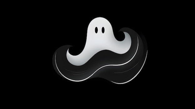 Photo ghost on a black background halloween illustration