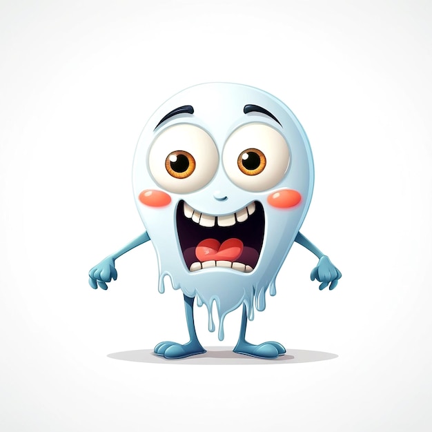 Ghost Cartoon Character Illustration On White Background