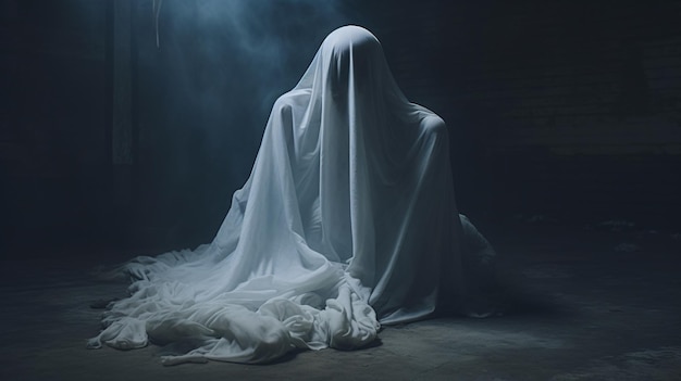 Ghost behind cloth