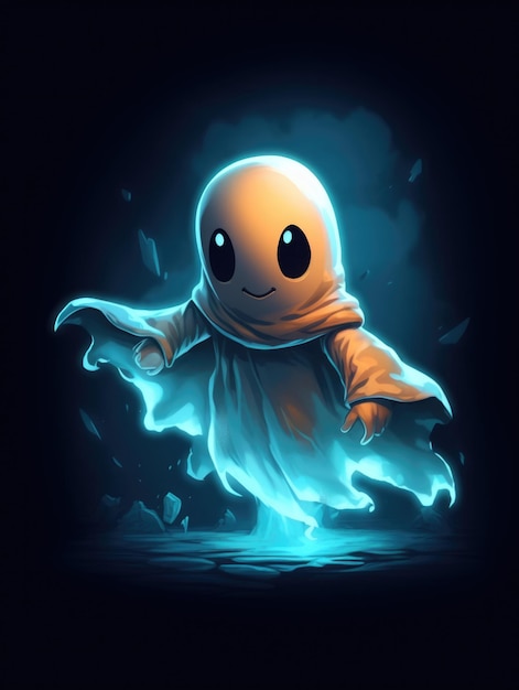 A ghost cute super hero