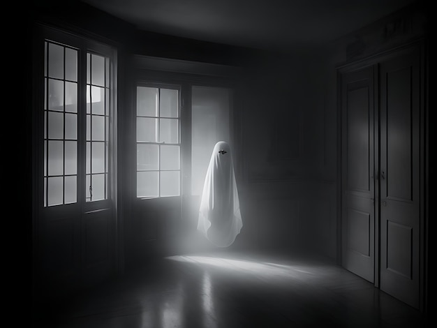 Photo ghost in a dark room