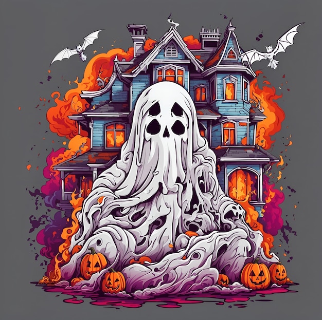 ghost halloween artwork background vector