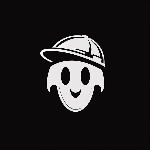 ghost logo with hardhat