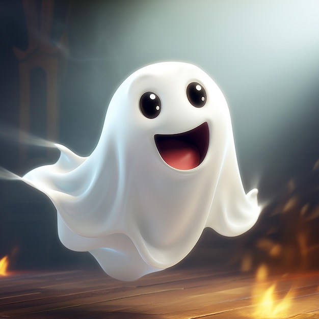 Ghost or phantom with two eyes on white