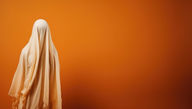 Photo ghost on a uniform background during the day of the dead in mexico