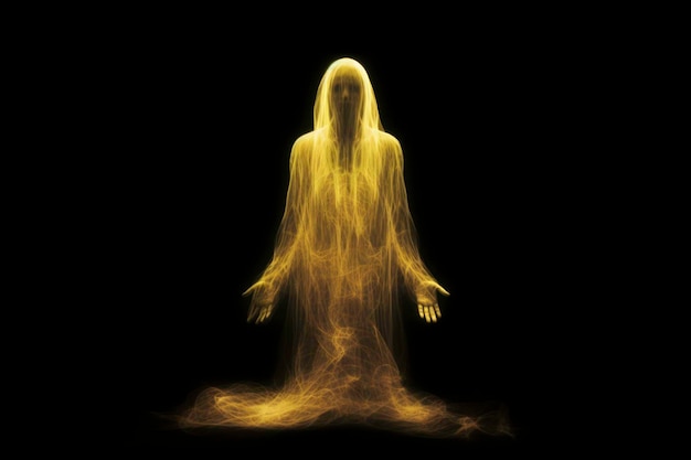 Foto fantasma in un bagliore giallo generato dall'ia