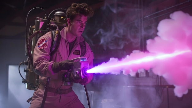 Photo a ghostbuster annihilate bacteria