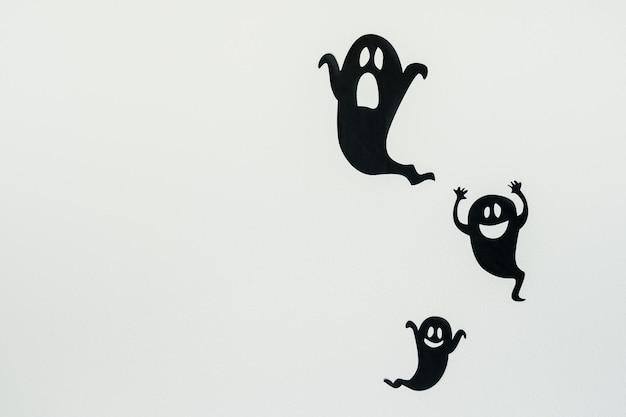 Ghosts against white background