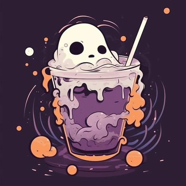 Foto ghostthemed boba thee