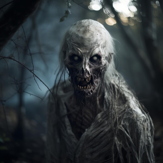 Ghoul Creature A Photorealistic Rendering Of A Spooky Walking Dead Person