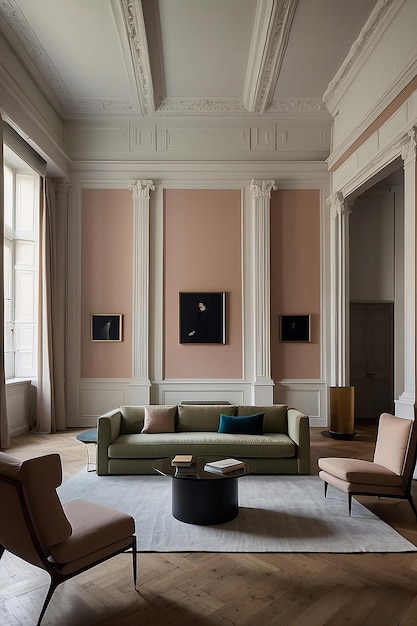 Photo giancarlo valle inspired living room minimal elegance with ionic columns