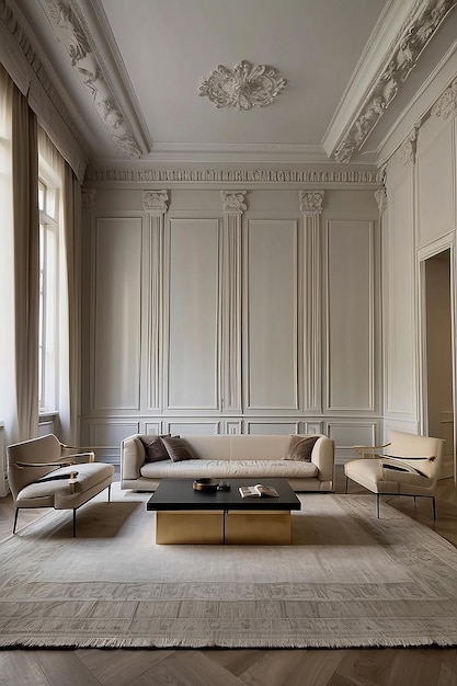 Photo giancarlo valle inspired living room minimal elegance with ionic columns